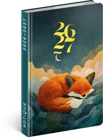 NOTIQUE 18-mesačný diár Petito - Spiaca líška 2026/2027, 11 x 16 cm
