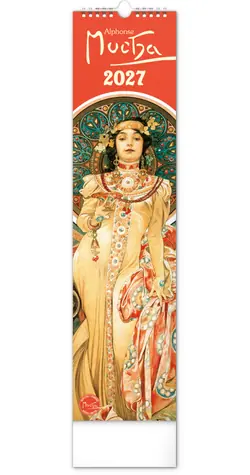 NOTIQUE Nástenný kalendár Alfons Mucha 2027, 12 x 48 cm
