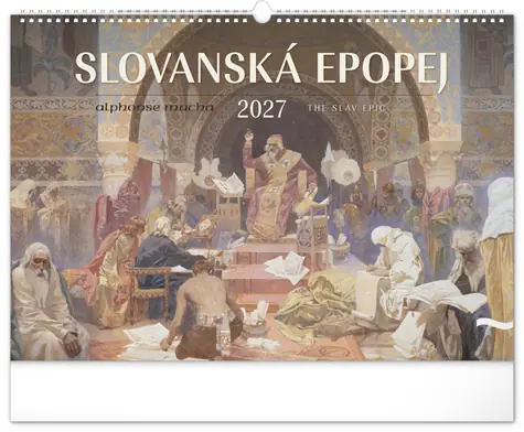 NOTIQUE Nástenný kalendár Slovanská epopej - Alfons Mucha 2027, 48 x 33 cm