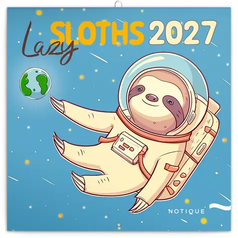 NOTIQUE Poznámkový kalendár Pohodové leňochy 2027, 30 x 30 cm