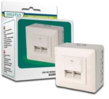 PremiumCord Zásuvka 2xRJ45 na omietku, UTP Cat5e