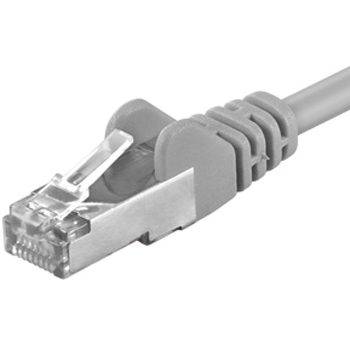 PremiumCord FTP CAT5E 10m / Patch kábel / RJ45-RJ45 / sivá