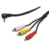 PremiumCord Video + Audio kábel, stereo 3.5mm 4 pinový - 3x CINCH RCA tienený, M/M, 1,5m