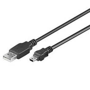 PremiumCord Kábel USB, AB mini, 5pinov, 5m