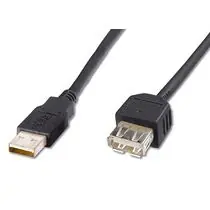 PremiumCord USB 2.0 kábel predlžovací, AA, 2m čierna