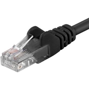 PremiumCord UTP CAT5E 0.25m čierna / Patch kábel / RJ45-RJ45