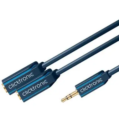 ClickTronic HQ OFC Y redukcia Jack 3,5mm - 2x Jack 3,5mm stereo, M/F, 10cm