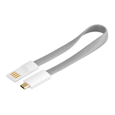 PremiumCord Kábel micro USB, AB 0,2m magnetický, farba šedá