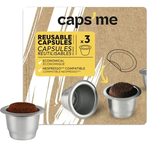 CAPSME Nespresso znovu plniteľné kapsule / 3ks / bez kávy