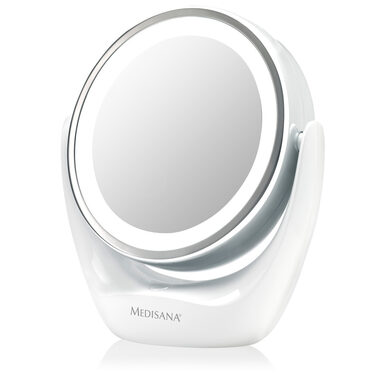 Medisana CM 835 kozmetické zrkadlo 2v1 / LED osvetlenie / 5x zväčšenie / 3x AAA / priemer 12 cm / biela