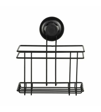 Compactor Bestlock Malá polička do kúpeľne čierna / bez vŕtania / až 6kg