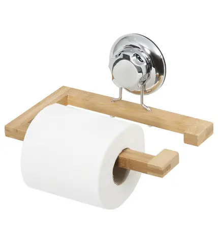 Compactor Bestlock SPA Bamboo Držiak na toaletný papier bez vŕtania chróm