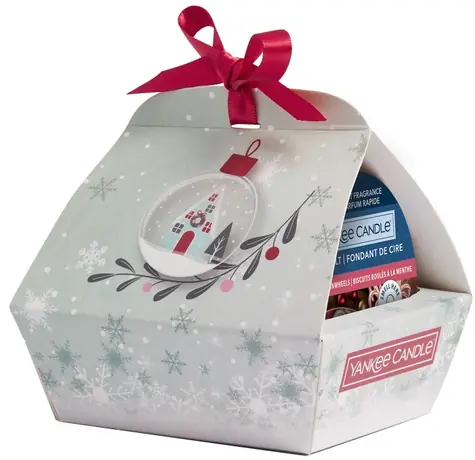 Yankee Candle Snow Globe Wonderland / Sada 3 voskov / Snow Globe Wonderland, Snowflake Kisses, Peppermint Pinwheels