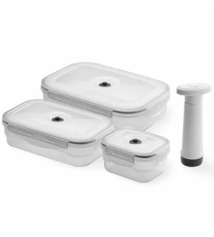 Compactor Aspi Fresh - 3 dielny / Set plastových vákuovacích dóz na potraviny 