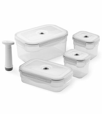 Compactor Aspi Fresh - 4 dielny / Set plastových vákuovacích dóz na potraviny 