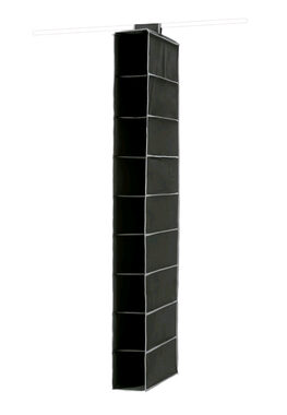 Compactor URBAN 15 x 30 x 128 cm - 9 políc - čierna / Závesný organizér na topánky a bielizeň 