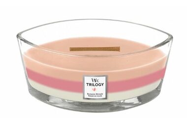 WoodWick Trilogy Blooming Orchard Elipsa 453.6g - sviečka loď / doba horenia: až 40 h