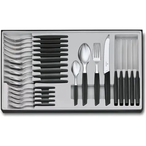 VICTORINOX Swiss Modern príborový set 24ks čierna / nerezová oceľ