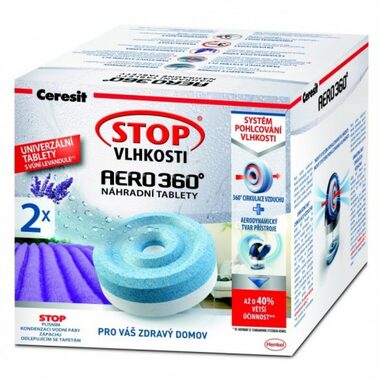 Ceresit STOP VLHKOSTI AERO 360 ° náhradné tablety 2v1 levanduľová záhrada (2x450g)