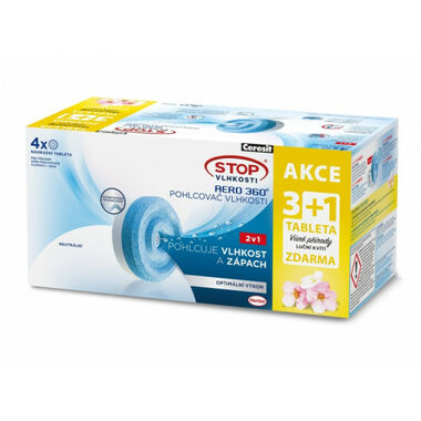 Ceresit STOP VLHKOSTI AERO 360° náhradné tablety 3+1 lúčne kvety (4x450g)