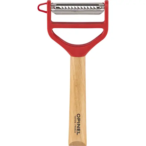 Opinel škrabka na zeleninu 2 čepieľky červená / čepeľ Julianne / drevená rukoväť