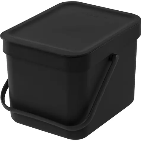 Brabantia Sort &amp; Go Odpadkový kôš 6 L tmavo šedý / s rukoväťou / plast / 20 x 18.1 x 24.5 cm