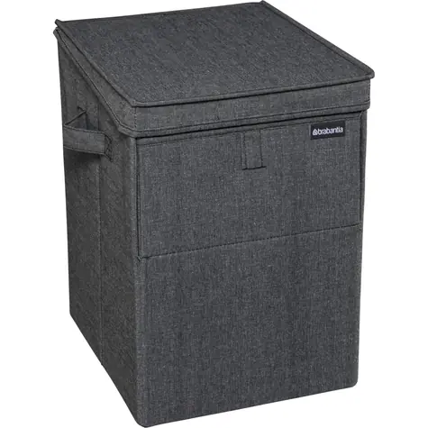 Brabantia Kôš na bielizeň 35 L stohovateľný čierna / 44.5 x 37 x 32 cm 