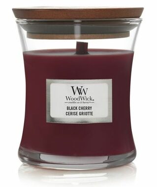 Woodwick Black Cherry 85g - váza malá / doba horenia: až 20 h