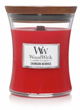 Woodwick Crimson Berries 275g - váza stredná / doba horenia: až 65h