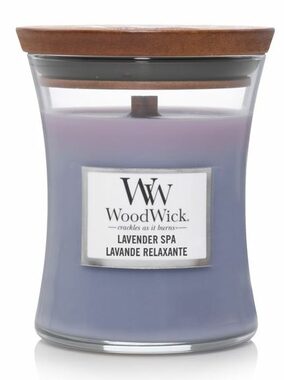 Woodwick Lavender Spa 275g - váza stredná / doba horenia: až 65h