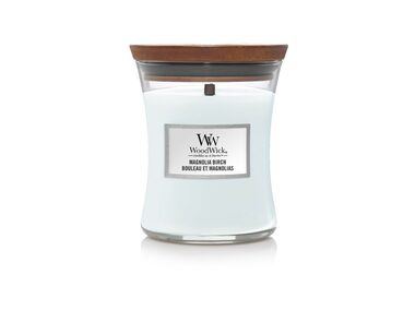 Woodwick Magnolia Birch 275 g - sviečka stredná / doba horenia: až 65h