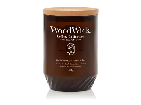 Woodwick ReNew Black Currant &amp; Rose 368g - sviečka veľká / doba horenia: až 130h