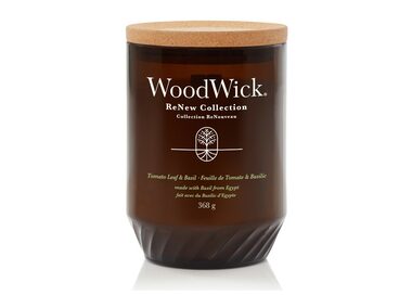 Woodwick ReNew Tomato Leaf &amp; Basil 368g - sviečka veľká / doba horenia: až 130h