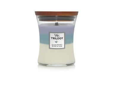 Woodwick Trilogy Calming Retreat 275g - váza stredná / doba horenia: až 65h