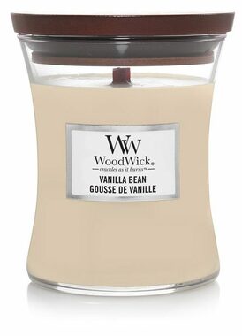 Woodwick Vanilla Bean 275g - váza stredná / doba horenia: až 65h