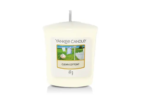 Yankee Candle Clean Cotton vonná sviečka votívna 49g / doba horenia: až 15h