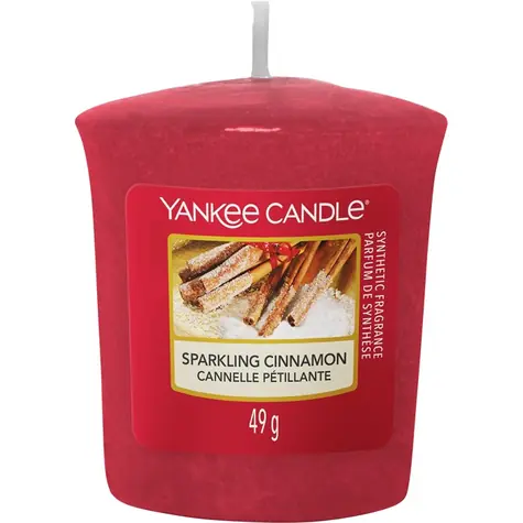 Yankee Candle Sparkling Cinnamon vonná sviečka votívna 49g / doba horenia: až 15h