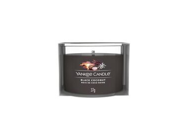 Yankee Candle Black Coconut votívna sviečka plnená v skle 37g / doba horenia: až 10h