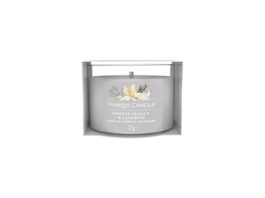 Yankee Candle Smoked Vanilla &amp; Cashmere votívna sviečka plnená v skle 37g / doba horenia: až 10h