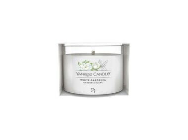 Yankee Candle White Gardenia votívna sviečka plnená v skle 37g / doba horenia: až 10h