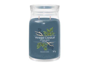 Yankee Candle Signature Bayside Cedar veľký pohár 567g / doba horenia až: 90h
