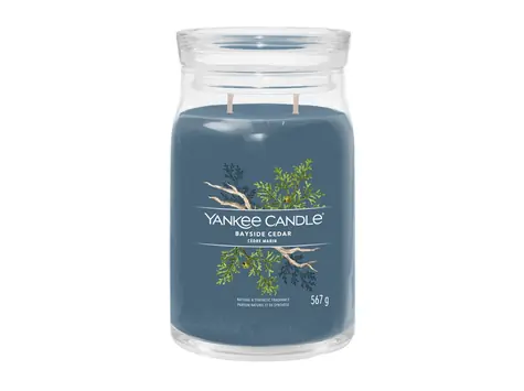 Yankee Candle Signature Bayside Cedar veľký pohár 567g / doba horenia až: 90h