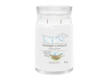 Yankee Candle Signature Clean Cotton veľký pohár 567g / doba horenia až: 90h