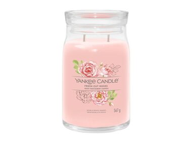 Yankee Candle Signature Fresh Cut Roses veľký pohár 567g / doba horenia až: 90h