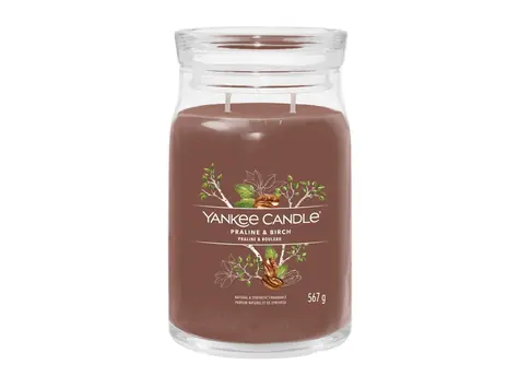 Yankee Candle Signature Praline &amp; Birch veľký pohár 567g / doba horenia až: 90h