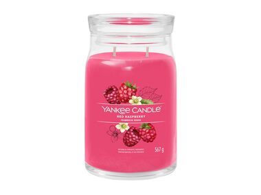Yankee Candle Signature Red Raspberry veľký pohár 567g / doba horenia až: 90h