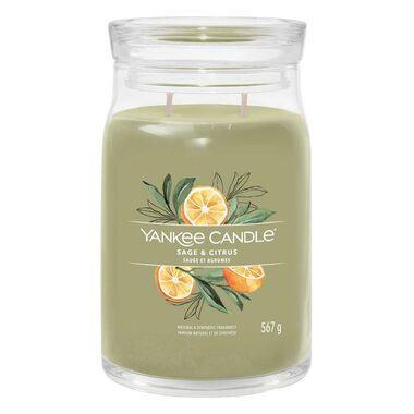 Yankee Candle Signature Sage &amp; Citrus veľký pohár 567g / doba horenia až: 90h