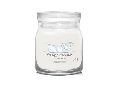 Yankee Candle Signature Clean Cotton stredný pohár 368g / doba horenia až: 50 h
