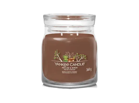 Yankee Candle Signature Praline &amp; Birch stredný pohár 368g / doba horenia až: 50 h