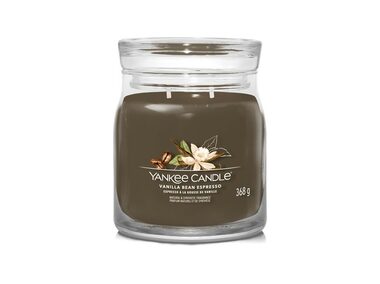 Yankee Candle Signature Vanilla Bean Espresso stredný pohár 368g / doba horenia až: 50 h